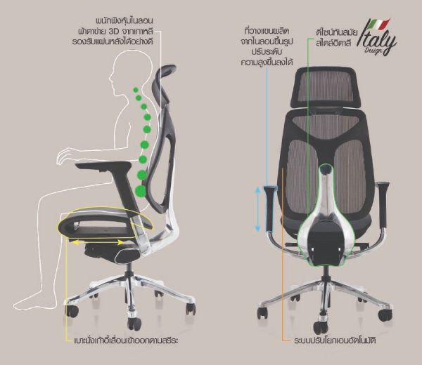 เก้าอี้เพื่อสุขภาพ Ergonomic Furradec IMove-B